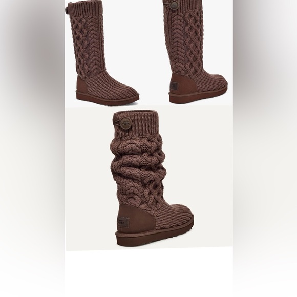 UGG Classic Cardi cabled knit boots burnt cedar - Picture 3 of 12